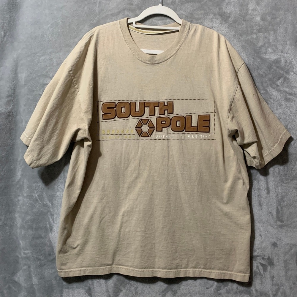 Southpole Authentic Collection Tan Graphic T-Shirt Mens XXL Streetwear 1991 Tee